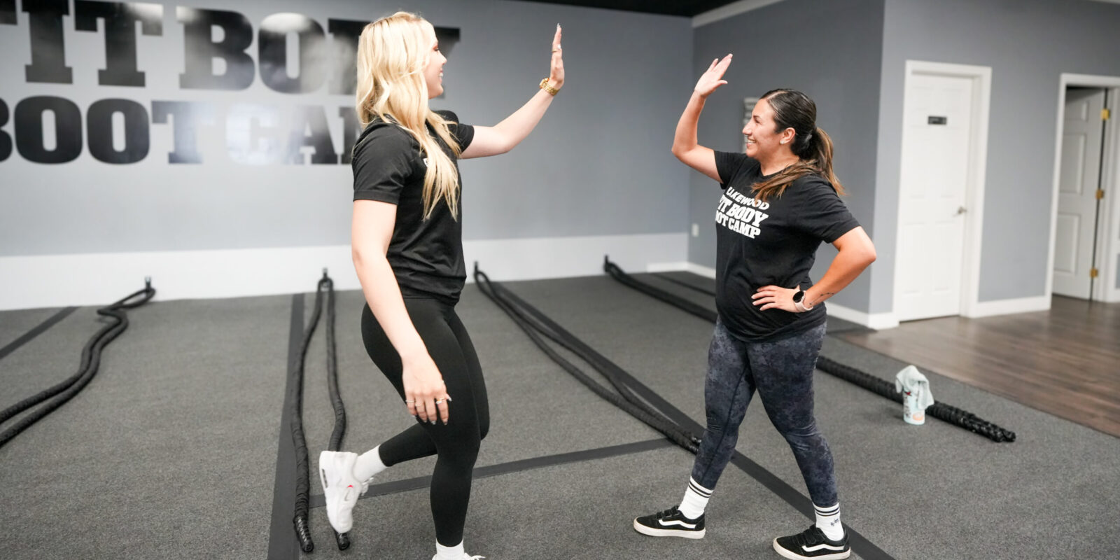 two women at gym