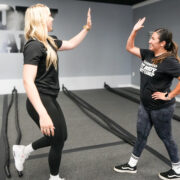 two women at gym