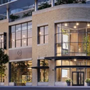 The exterior of a new Life Time gym in Illinois.