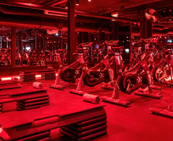 Barry's members working out inside the studio