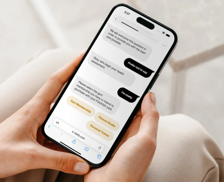 woman sends text message on her phone