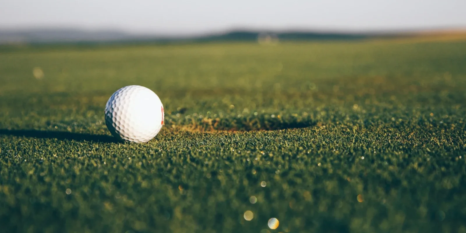 a golf nearing a hole on the golf course