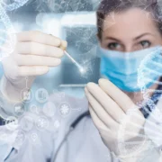 Scientist studying DNA