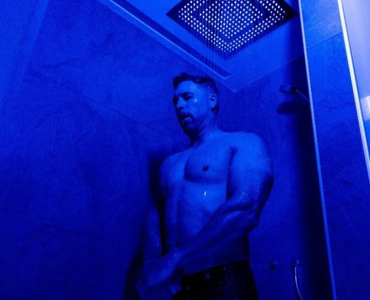 Man in Sno shower