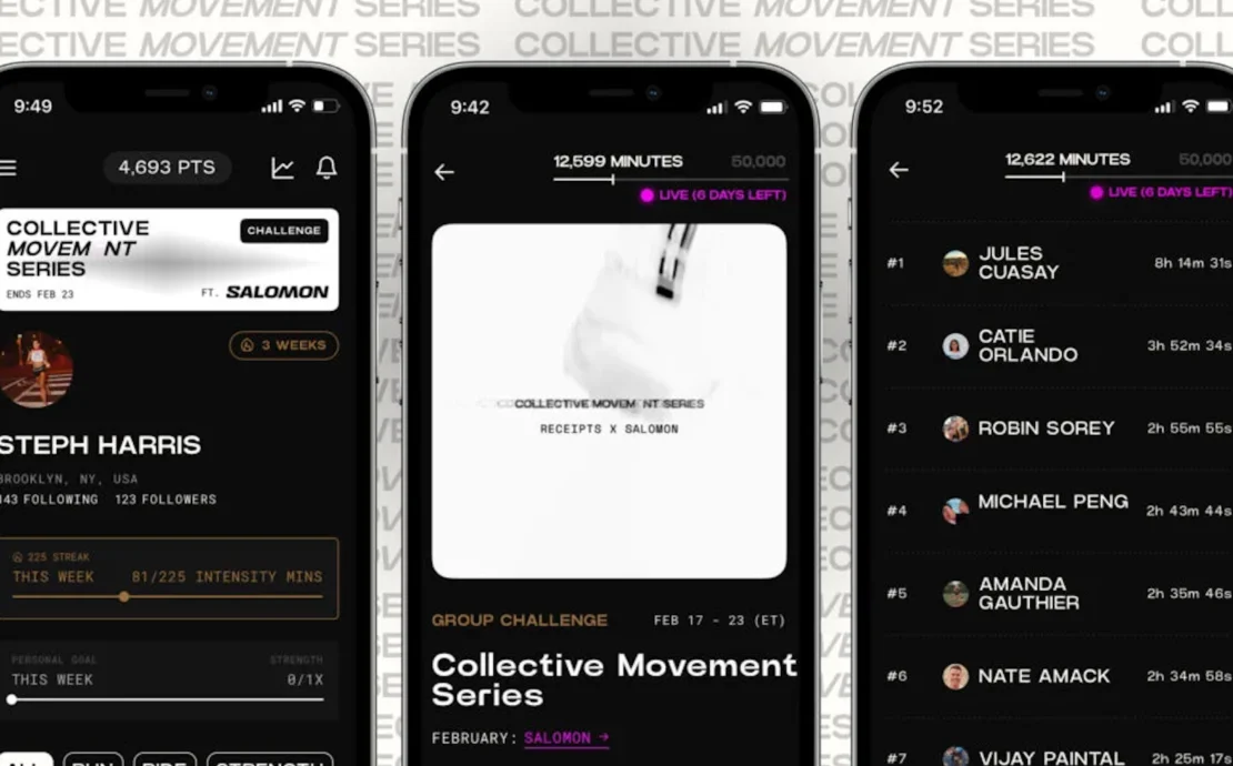 the new Receipts app, a fitness rewards program.